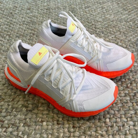 (WMNS) adidas Stella McCartney x UltraBoost 20 'White Solar Orange' Size 5.5 - Picture 2 of 14